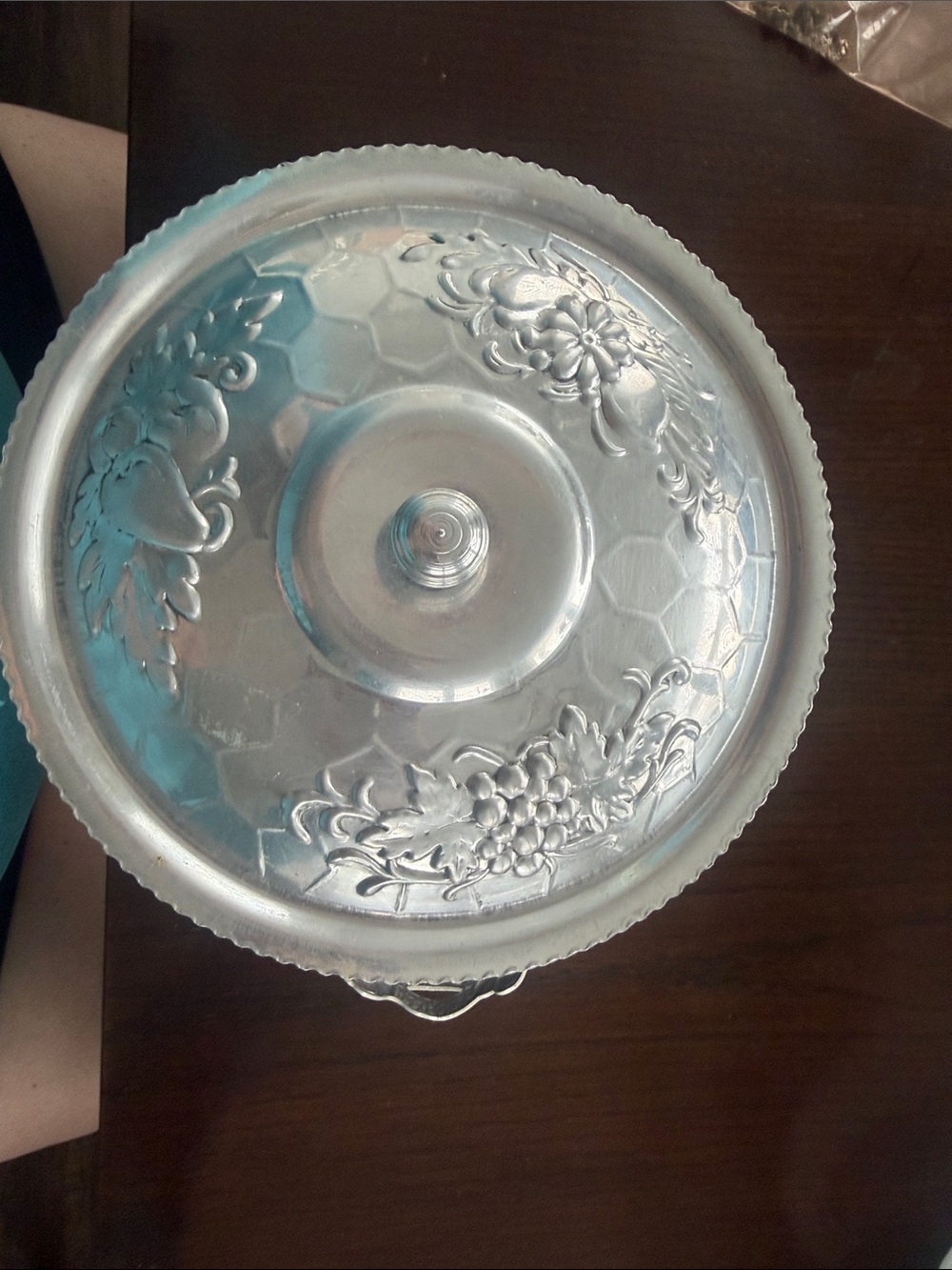 Pounded Aluminum Dish with Lid